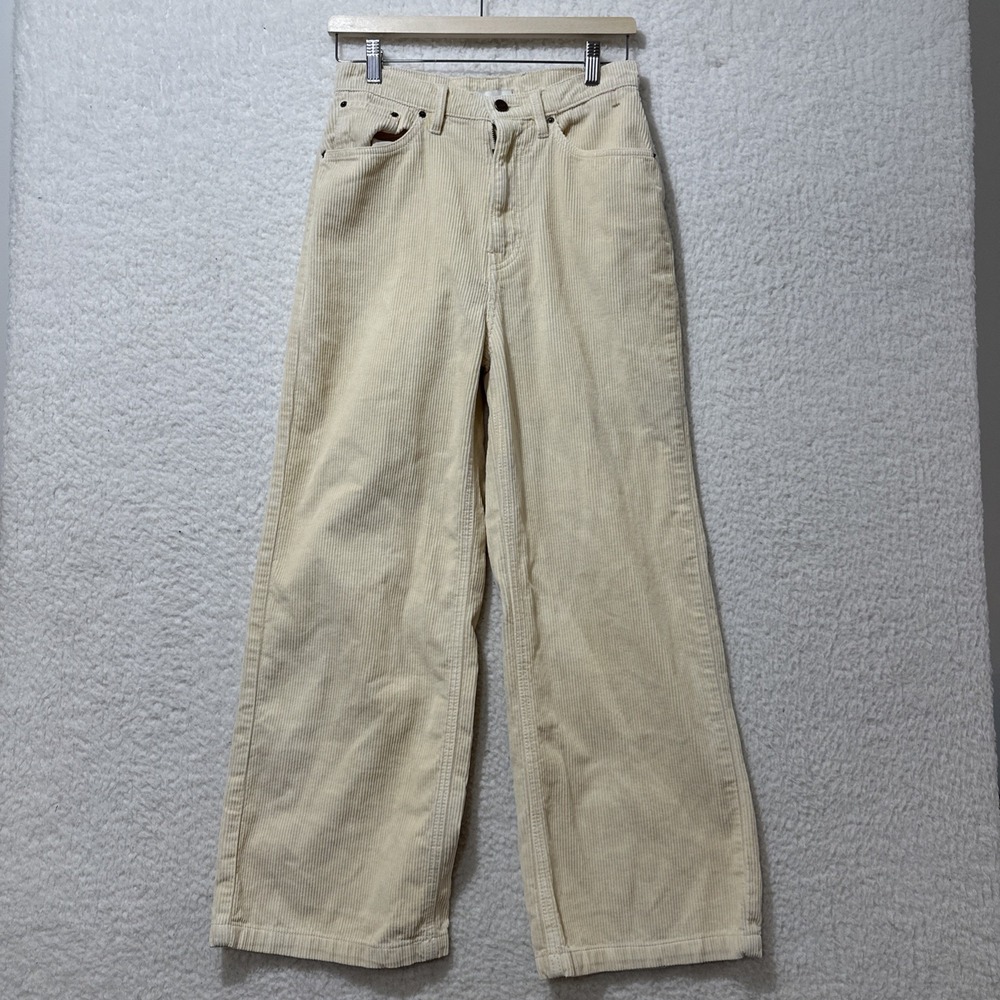 BDG High & Wide Corduroy Pant Beige Urban Outfitters Women's Size 28